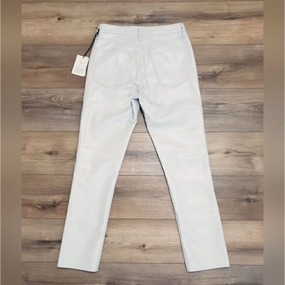 Agolde Lyle Low Rise Recycled Leather Pants In Wisp (Light Gray) Size 26 NWT - Picture 8 of 13